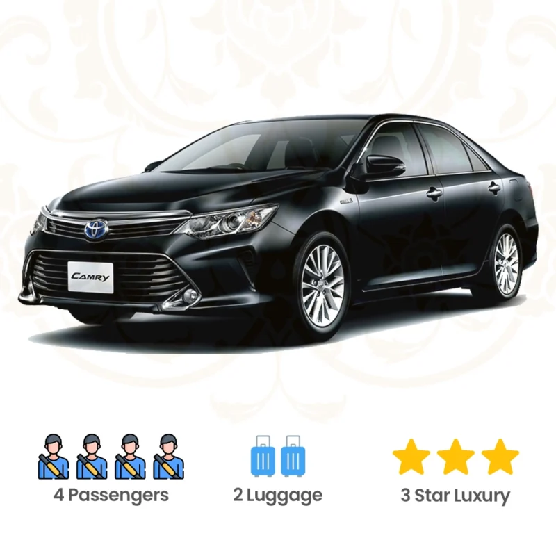 "Toyota Camry – Premium Luxury Sedan for Comfortable Hajj & Umrah Travel"