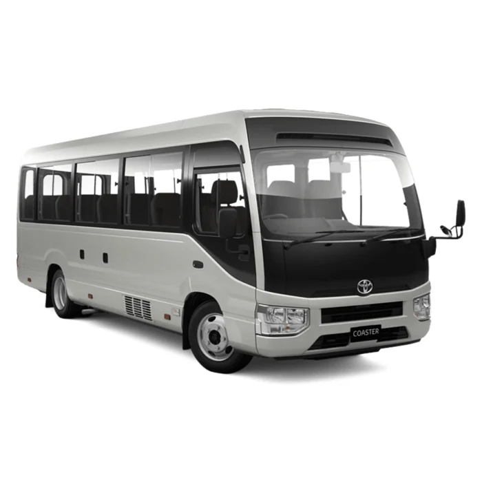 "Toyota Coaster – Spacious and Comfortable Group Transport for Hajj & Umrah Pilgrims"